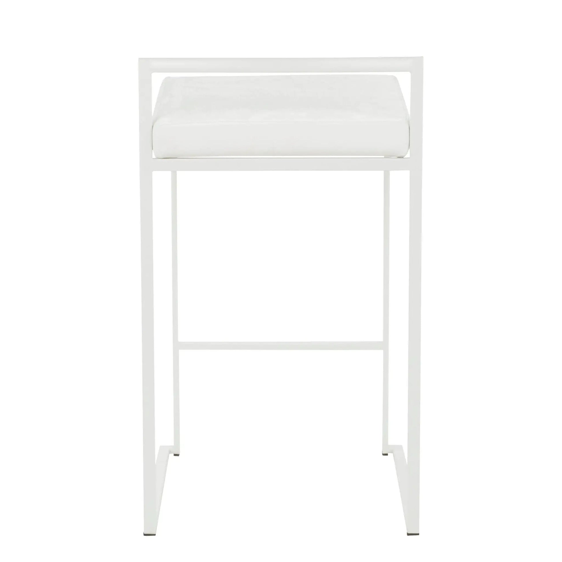 Fuji Elegance counter stool, white metal frame with cushion seat by Unique Piece Furniture on Tampa Home & Garden Store