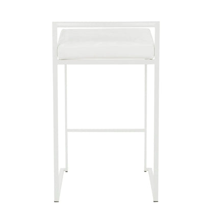 Fuji Elegance counter stool, white metal frame with cushion seat by Unique Piece Furniture on Tampa Home & Garden Store