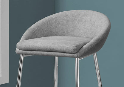 Gray fabric bar height stool set with chrome legs, pair, modern style by Unique Piece Furniture on Tampa Home & Garden Store