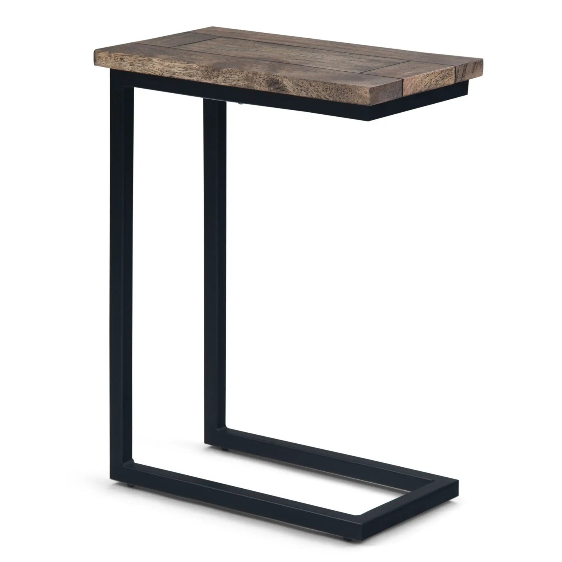 Skyler C Side Handcrafted Table rustic wood top with black metal frame by Unique Piece Furniture on Tampa Home & Garden Store