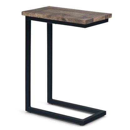 Skyler C Side Handcrafted Table rustic wood top with black metal frame by Unique Piece Furniture on Tampa Home & Garden Store