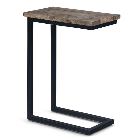 Skyler C Side Handcrafted Table rustic wood top with black metal frame by Unique Piece Furniture on Tampa Home & Garden Store