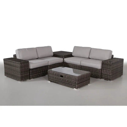 Modern Patio Rattan Sectional Set with Cushions, 2-piece outdoor by Unique Piece Furniture on Tampa Home & Garden Store