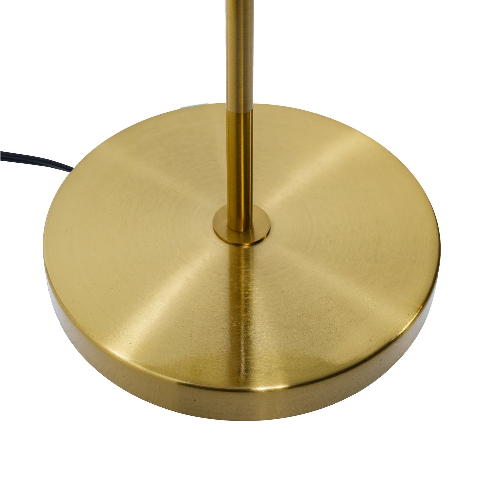 Bedside nightstand table lamp in gold metal with round base on Tampa Home & Garden Store