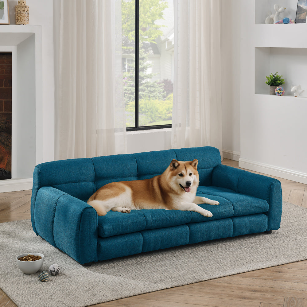 Pet Bed for big and oversized dogs in dark blue by HouseOfZazla, soft and plush, cozy lounge on Tampa Home & Garden Store