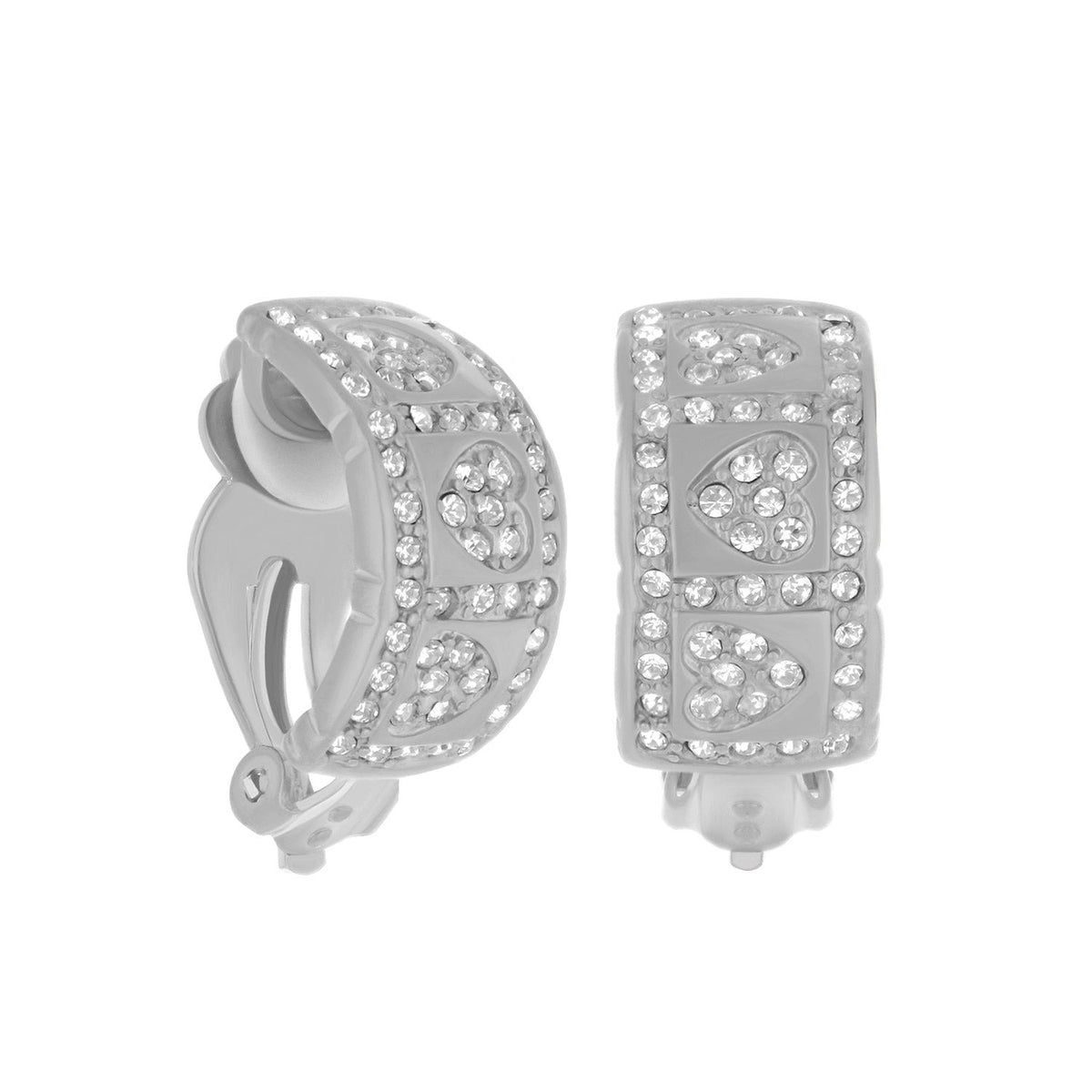 Pave Earrings pair by Lauren G Adams, classic rectangular pave crystal hoops on Tampa Home & Garden Store