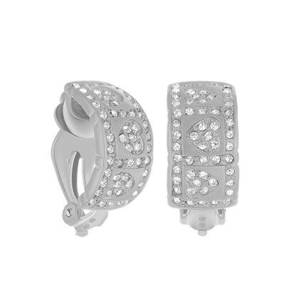 Pave Earrings pair by Lauren G Adams, classic rectangular pave crystal hoops on Tampa Home & Garden Store