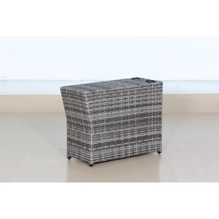 Shick Outdoor Side Table and Gray Cushion