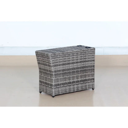 Shick Outdoor Side Table and Gray Cushion
