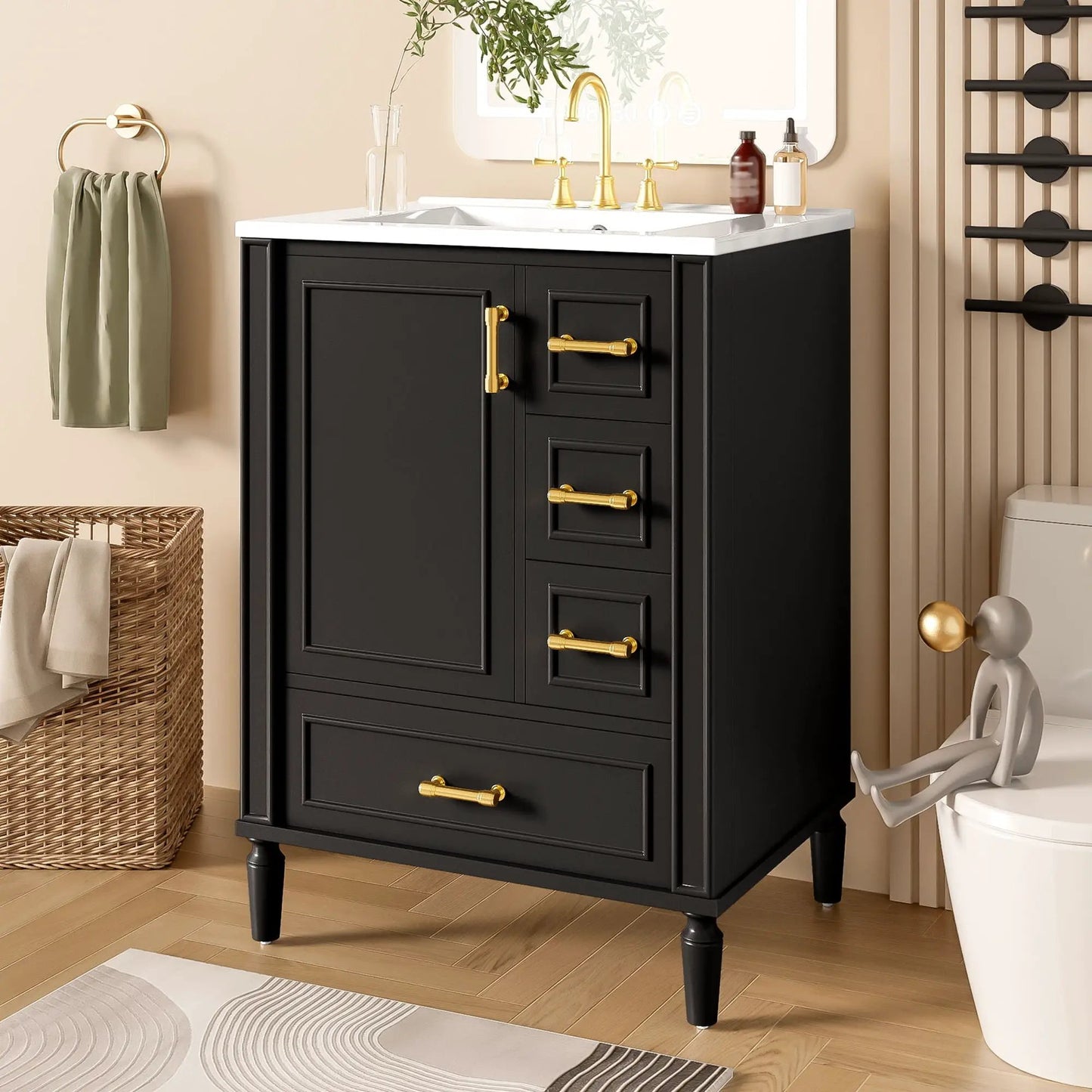 Traditional Bathroom Vanity With Soft Close Doors