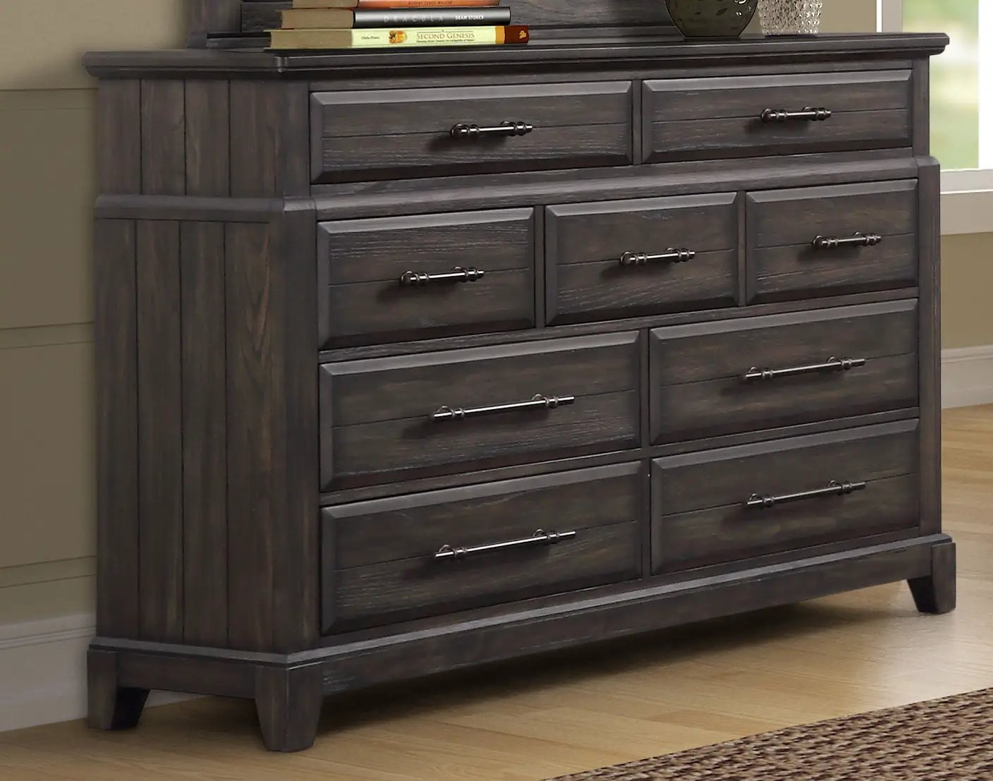 Mahogany 9 Drawer Dresser With Ample Storage