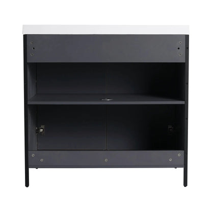 Contemporary Vanity with Adjustable Shelves
