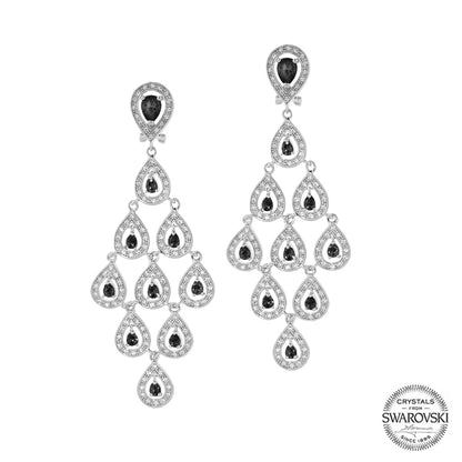 Chandelier earrings pair Lauren G Adams, with teardrop clusters and Swarovski crystals on Tampa Home & Garden Store