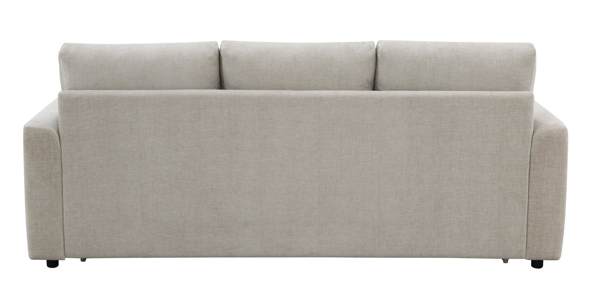 Leira Beige Linen Pull Out Sleeper sofa by HouseOfZazla, beige fabric, 3 back cushions on Tampa Home & Garden Store
