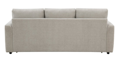 Leira Beige Linen Pull Out Sleeper sofa by HouseOfZazla, beige fabric, 3 back cushions on Tampa Home & Garden Store
