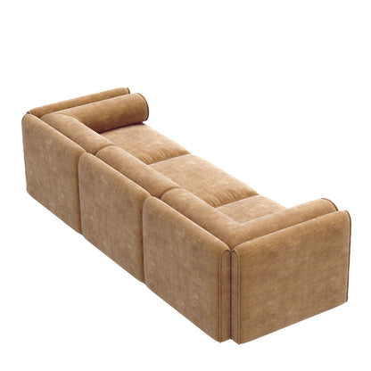 Modern Sofa with Storage and Cylindrical Backrest