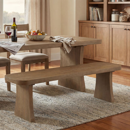 Pine indoor dining bench solid wood construction natural finish for a warm kitchen dining area on Tampa Home & Garden Store