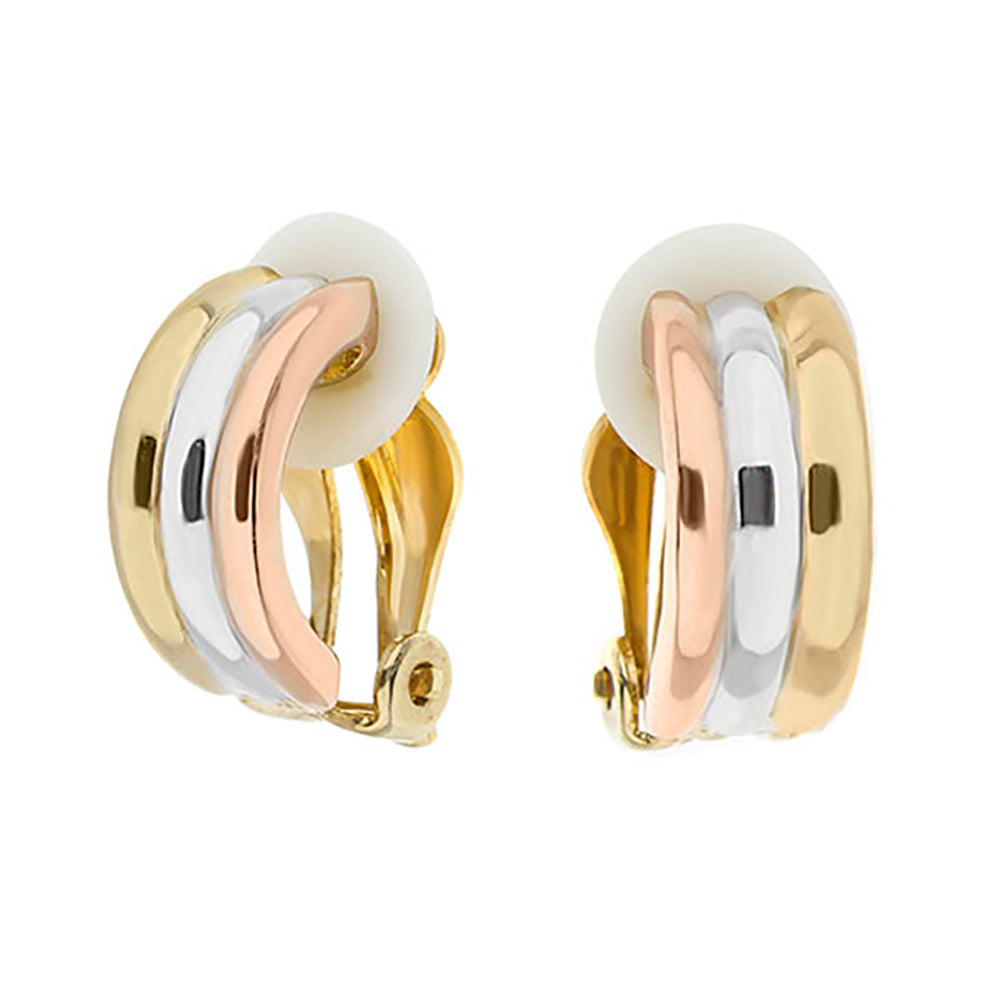 Socialite Earring pair in tri-tone gold, rose, and silver by Lauren G Adams on Tampa Home & Garden Store