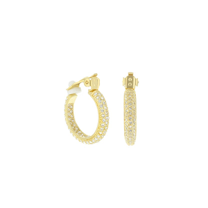 Pave Hoop Earrings Lauren G Adams gold-tone French clip with crystal pave pair on Tampa Home & Garden Store