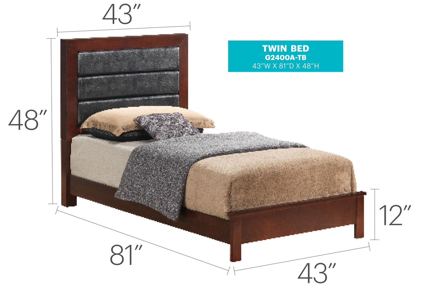 Comfortable Modern Full Bed and Wood Frame