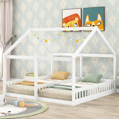 House Platform Beds For Two With Guardrails