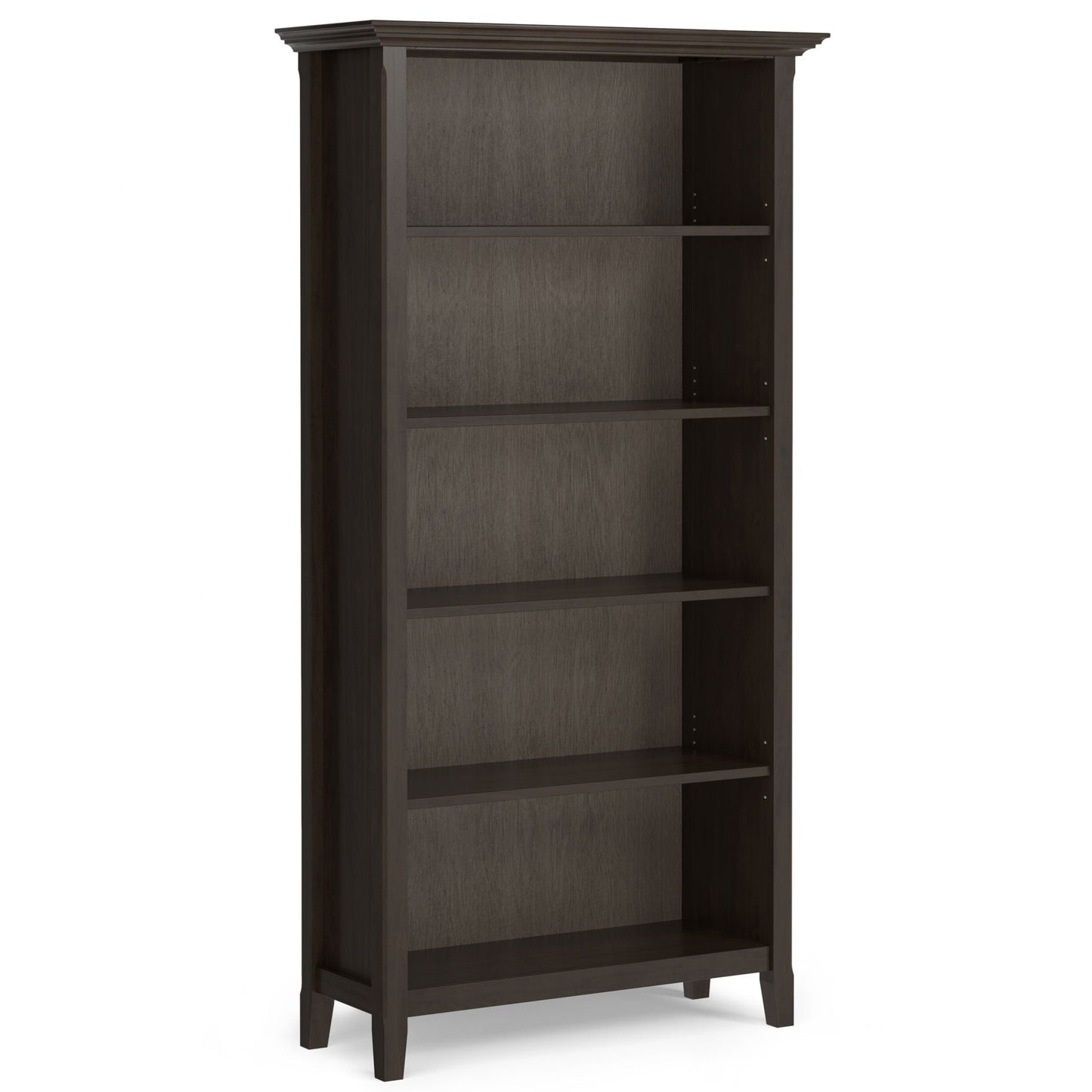 Amherst Five Shelf Bookcase Handcrafted Wood