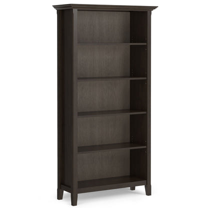 Amherst Five Shelf Bookcase Handcrafted Wood