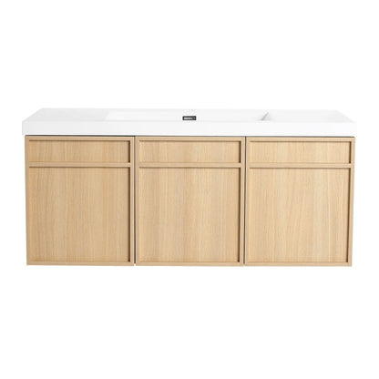 Wall-Mounted Vanity with Resin Sink Doors