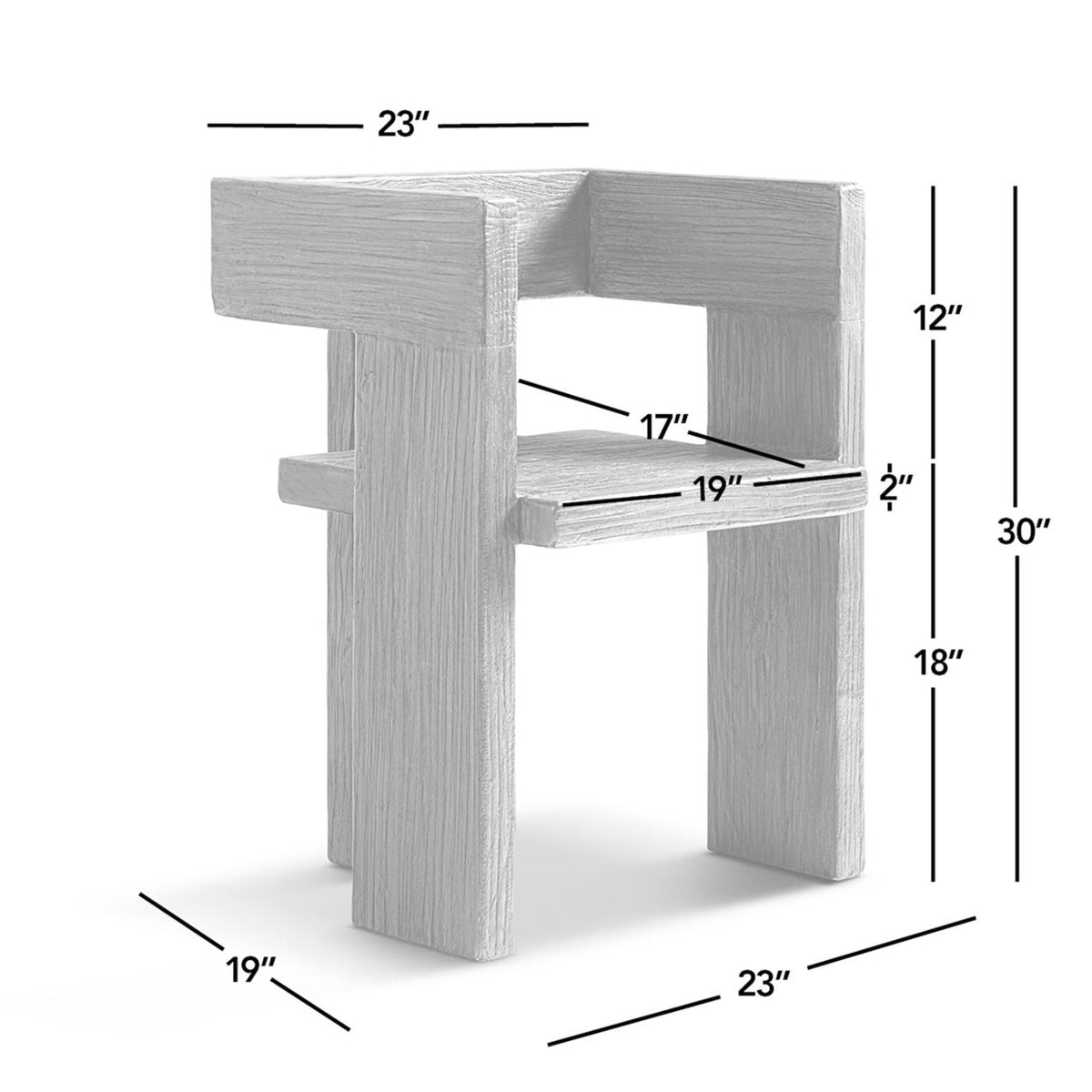 Sculptural block accent chair, reclaimed elm, brown, arm chair by HouseOfZazla on Tampa Home & Garden Store
