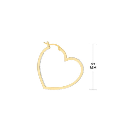 Pave Heart Hoop Earrings gold-tone hoops with pavé crystals by Lauren G Adams on Tampa Home & Garden Store