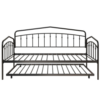 Fox daybed with twin trundle black metal frame on Tampa Home & Garden Store