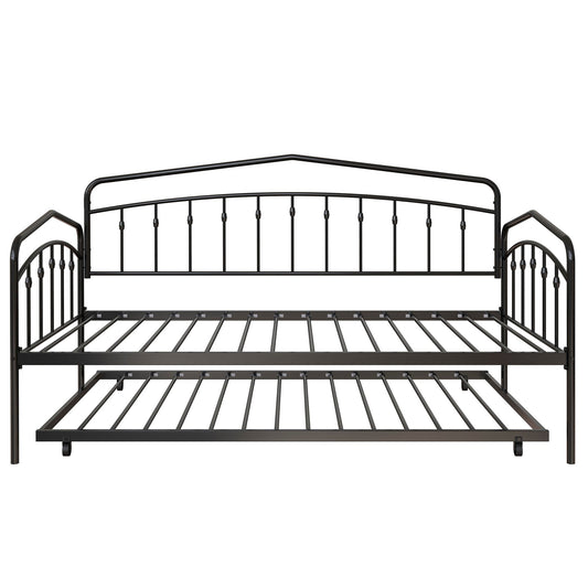 Fox daybed with twin trundle black metal frame on Tampa Home & Garden Store