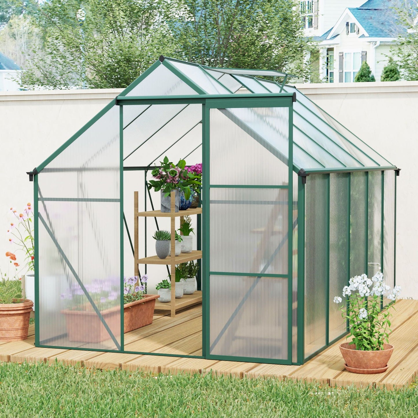 Outdoor Polycarbonate House and Raised Metal Base