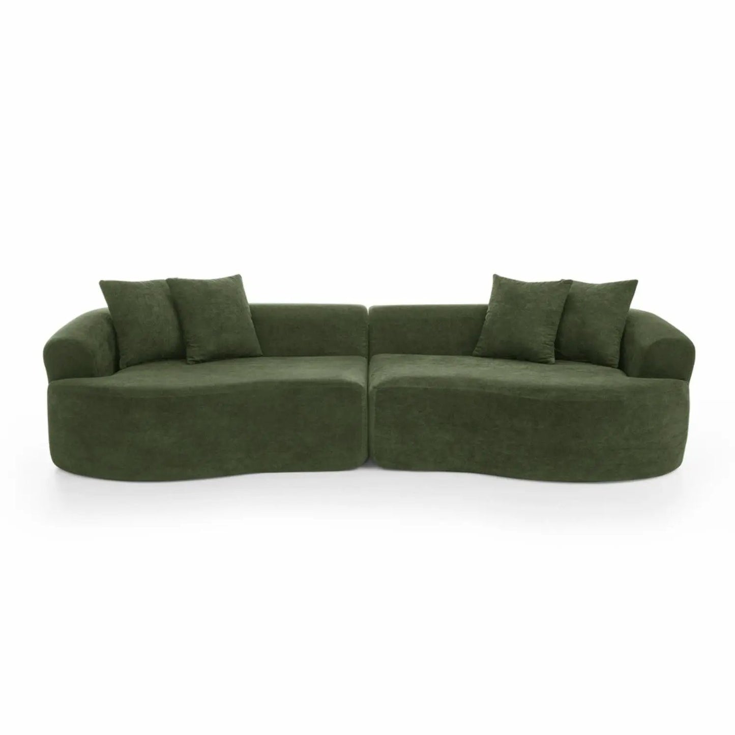 4 Seater Curved Cloud Sectional Sofa green fabric by Unique Piece Furniture stationary sofa on Tampa Home & Garden Store