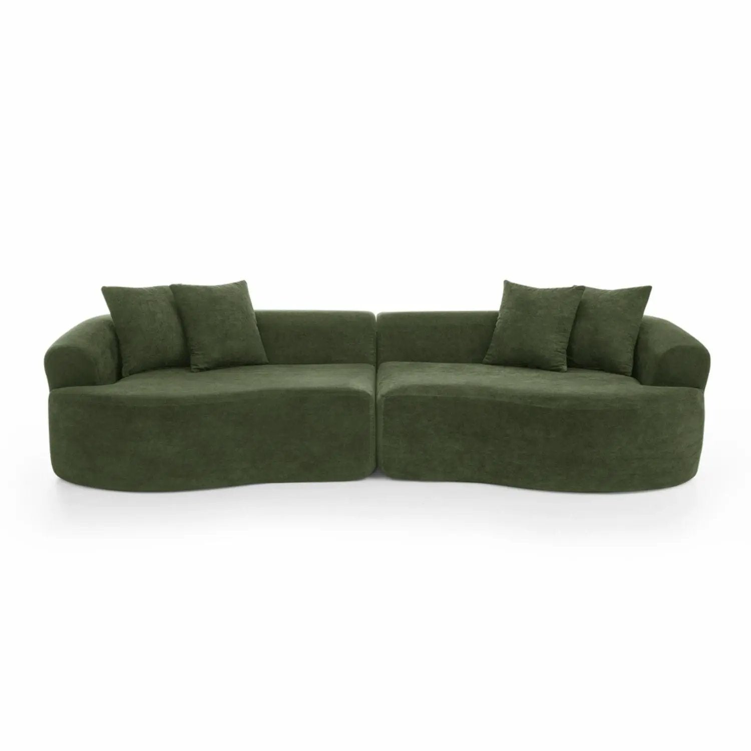 4 Seater Curved Cloud Sectional Sofa green fabric by Unique Piece Furniture stationary sofa on Tampa Home & Garden Store