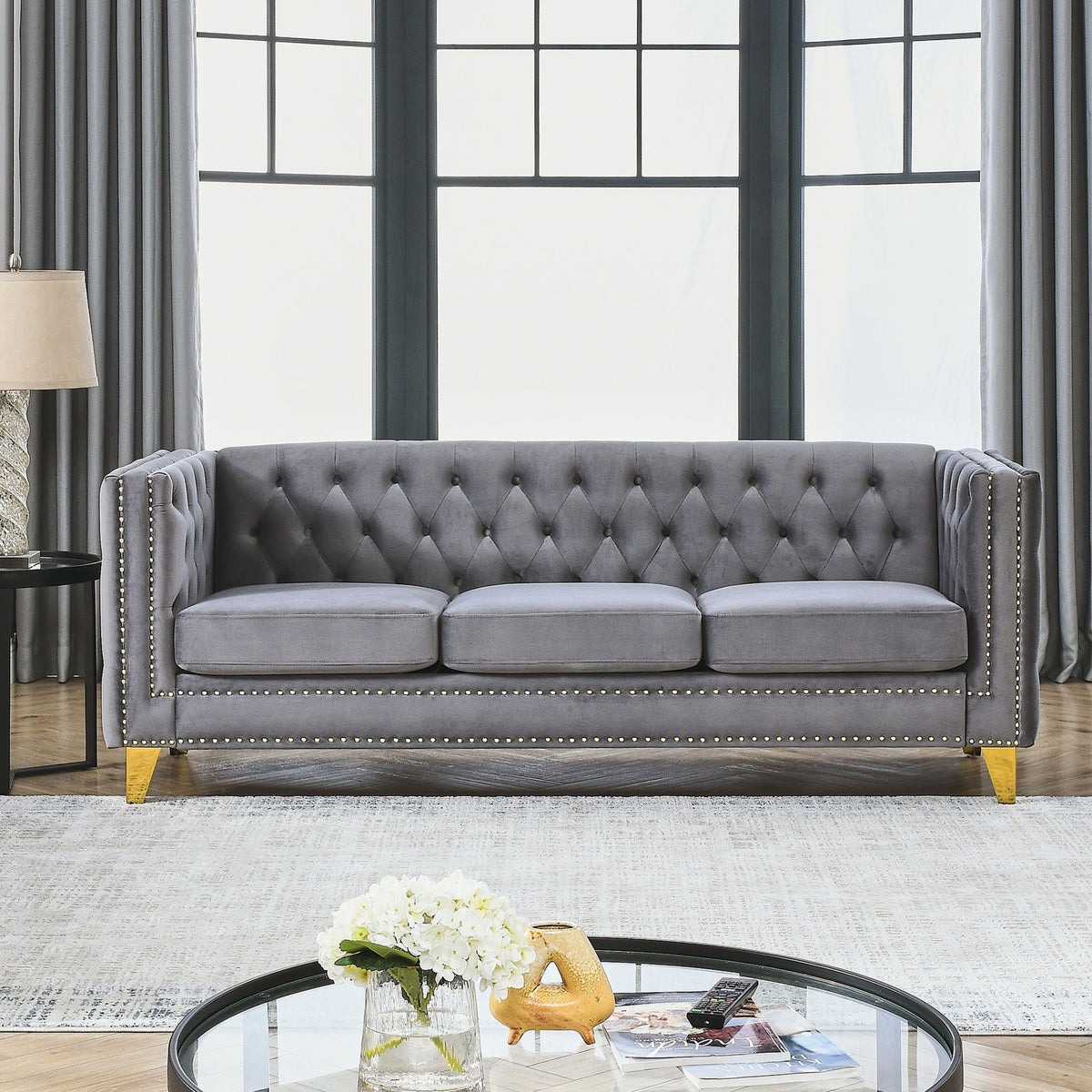 Upholstered Chesterfield Sofa for Living Room