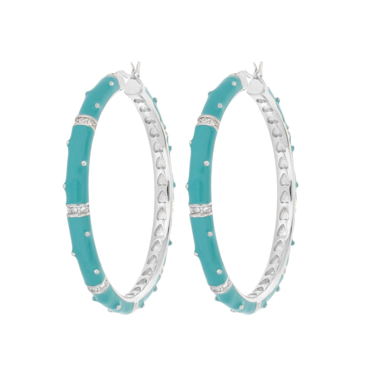 Polka Dot Earrings — Crystal Station Hoop turquoise enamel hoops with crystals, Lauren G Adams on Tampa Home & Garden Store