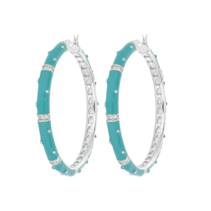 Polka Dot Earrings — Crystal Station Hoop turquoise enamel hoops with crystals, Lauren G Adams on Tampa Home & Garden Store