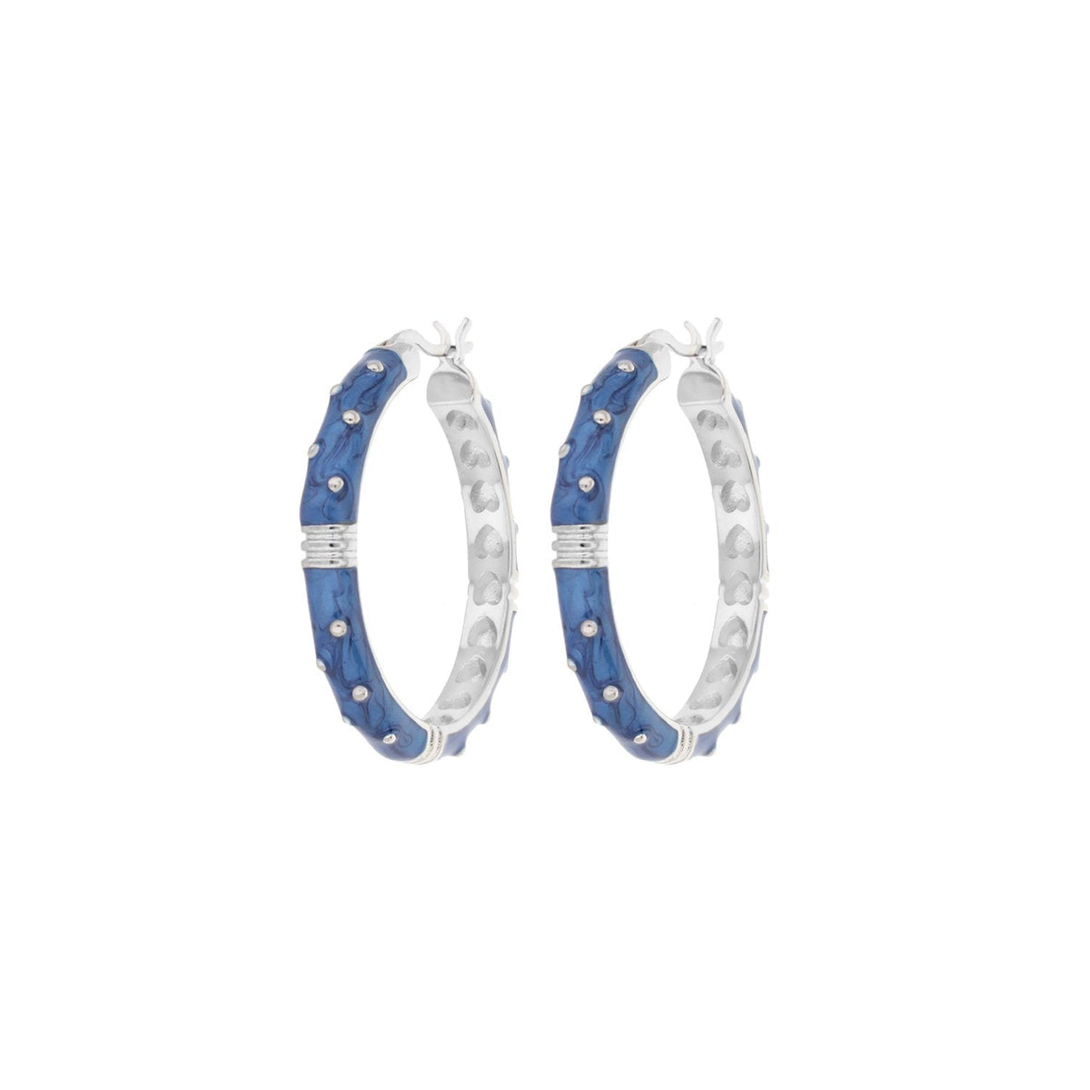 Ribbed Polka Dot Gold Enamel Clip On Earrings