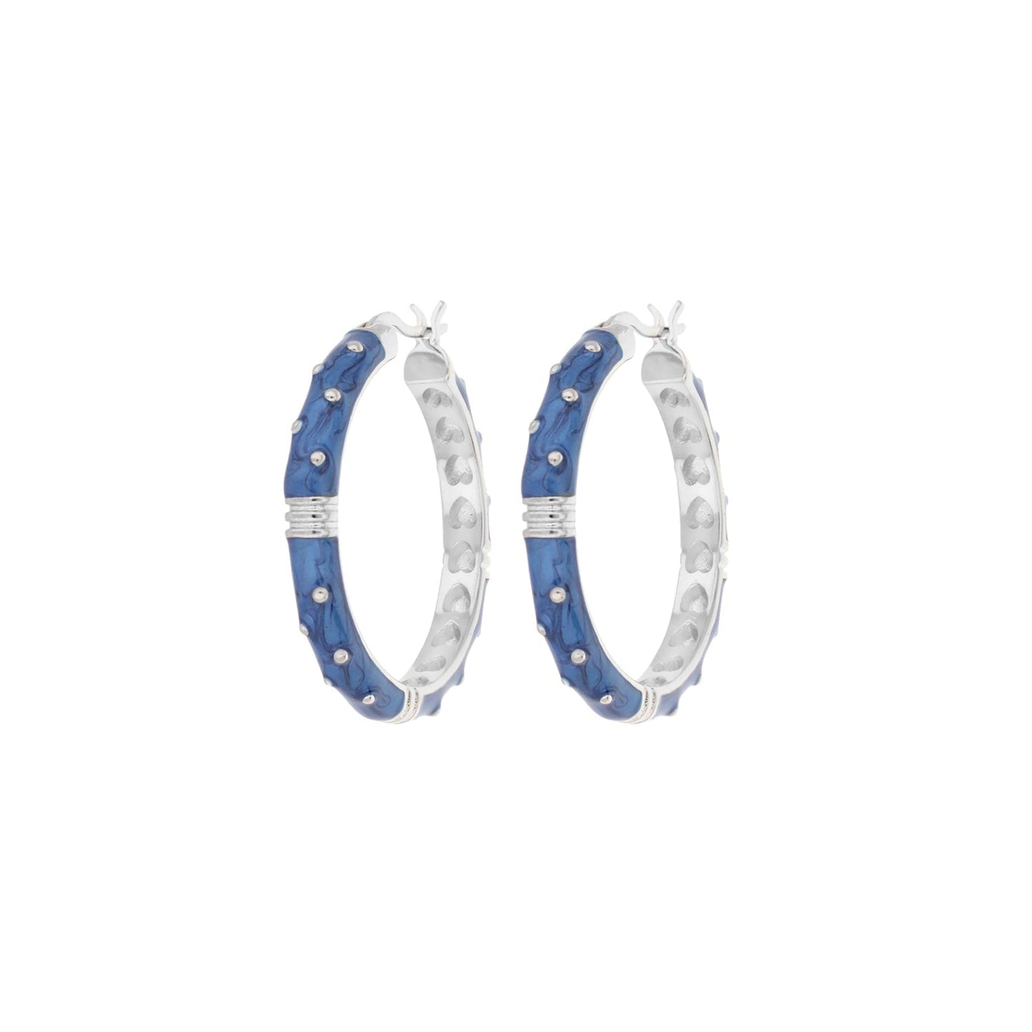 Ribbed Polka Dot Gold Enamel Clip On Earrings