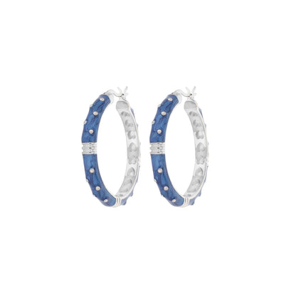 Ribbed Polka Dot Gold Enamel Clip On Earrings