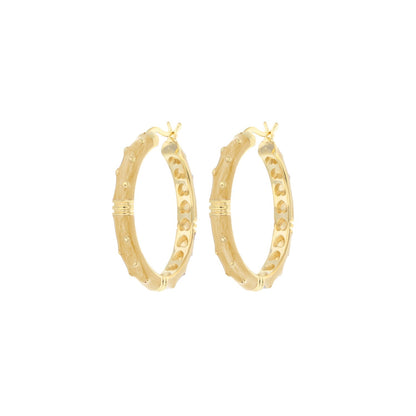 Ribbed Polka Dot Gold Enamel Clip On Earrings