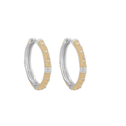 Ribbed Polka Dot Gold Enamel Clip On Earrings