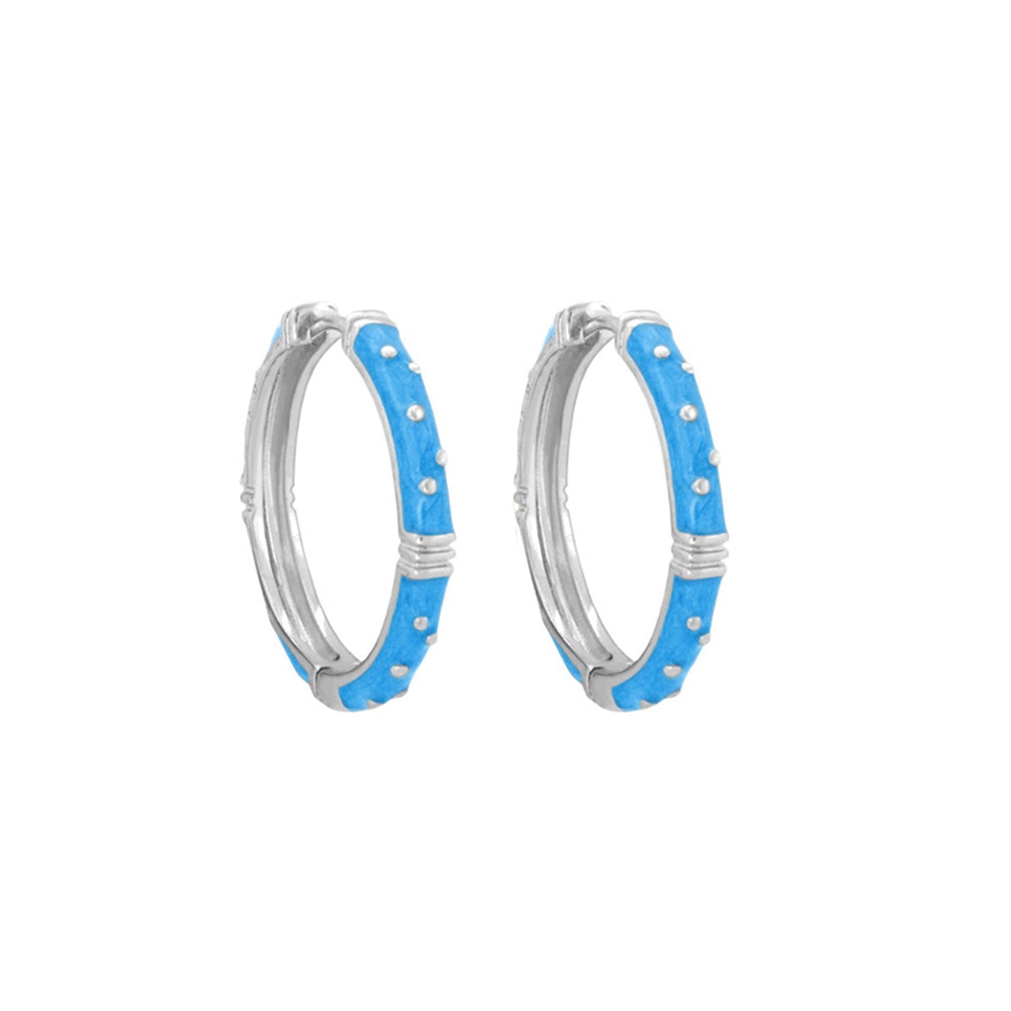 Ribbed Polka Dot Gold Enamel Clip On Earrings