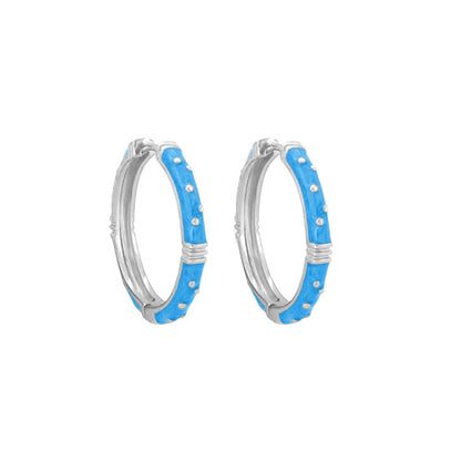 Ribbed Polka Dot Gold Enamel Clip On Earrings