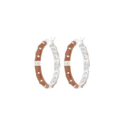 Ribbed Polka Dot Gold Enamel Clip On Earrings