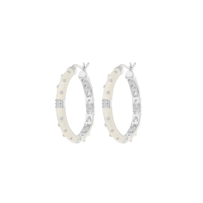Ribbed Polka Dot Gold Enamel Clip On Earrings