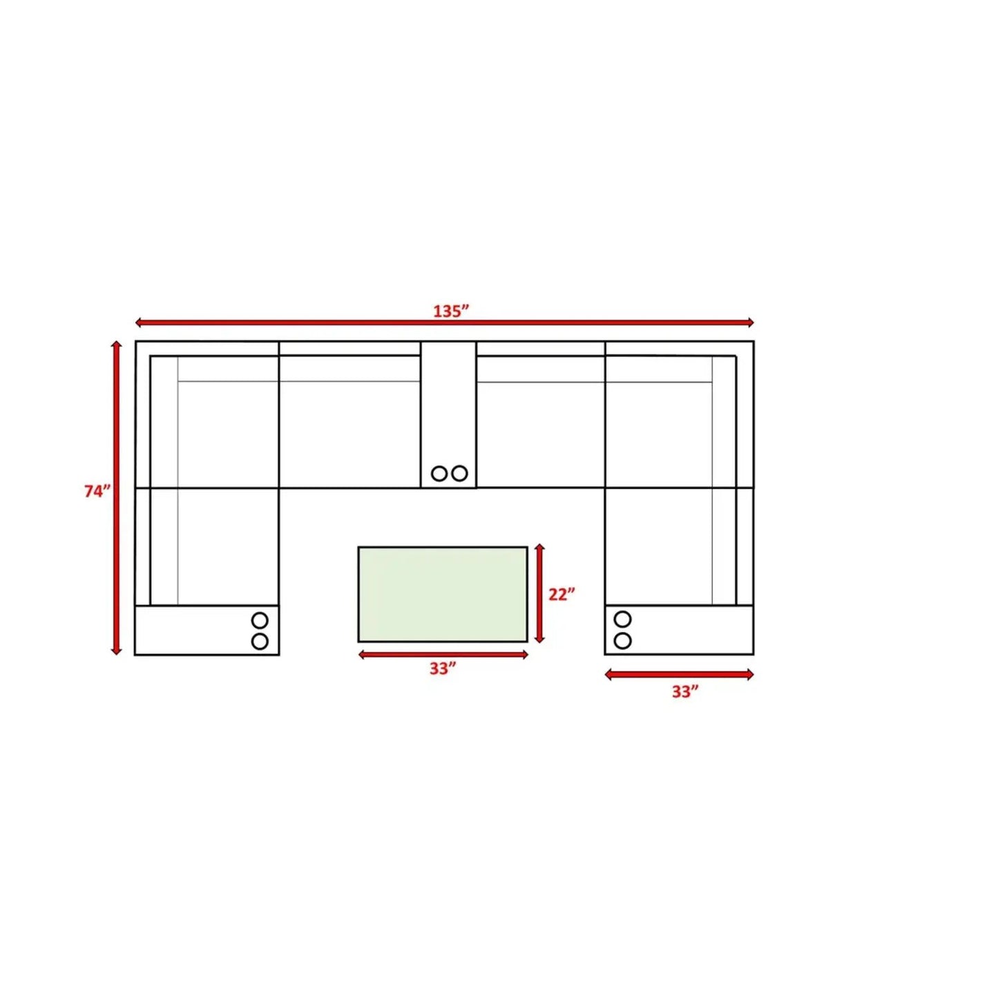 Outdoor Wicker Sectional with Weather Cushions