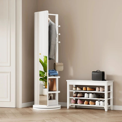 3-in-1 full-length clothing mirror with white frame, built-in shelves by Unique Piece Furniture on Tampa Home & Garden Store
