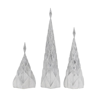 Resin Foil Christmas Trees Star Top Set of 3